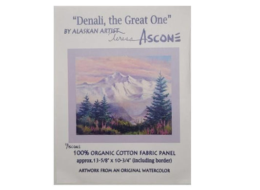 PANEL - Denali, the Great One by Alaskan Artist Teresa Ascone Cotton Fabric Panel