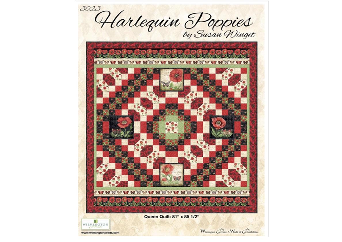 Harlequin Poppies Quilt Kit / Susan Winget / Wilmington Prints