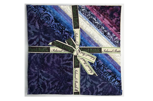 Island Batik Woodcut Blossoms Fabric Set - (42) 10" Fabric Squares / (20) Fabrics / Design SQ-ISBWOB