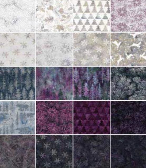 Island Batik Plum Pudding Fabric Set - (42) 10" Fabric Squares / (20) Fabrics