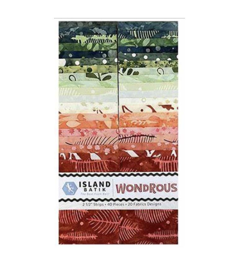 Island Batik Wondrous Fabric Strip Set - (40) 2.5"x42" Strips / (20) Fabrics / Design ST-ISBWOS