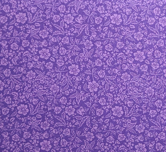 David Textiles Inc - Purple Fabric / Packed Tonal Flower Print