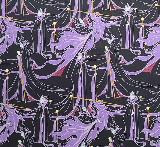 CP704707 Evil Maleficent Disney Springs Creative 2020 - Black Fabric / Purple Maleficent Print