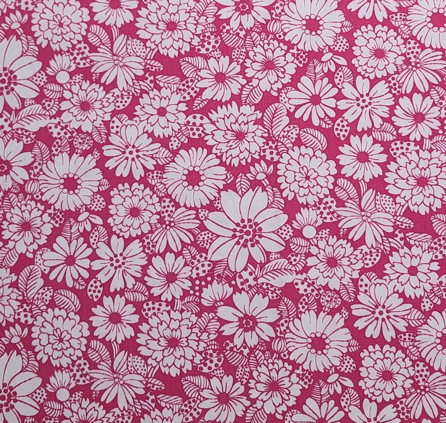 J Manes Co Inc - 36" WIDE Raspberry Print Fabric / White Flower Print