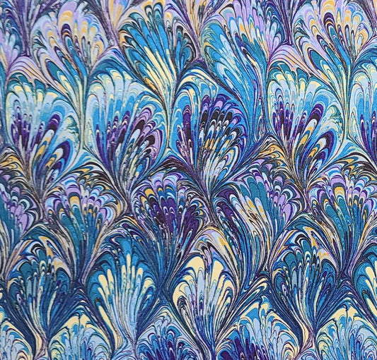 JoAnn Fabrics - Teal, Purple, Bright Blue, Yellow Fan Print Fabric