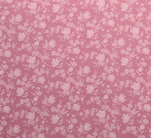 Joan Kessler for Concord Fabrics Inc - Rose Colored Fabric / White Flower Print