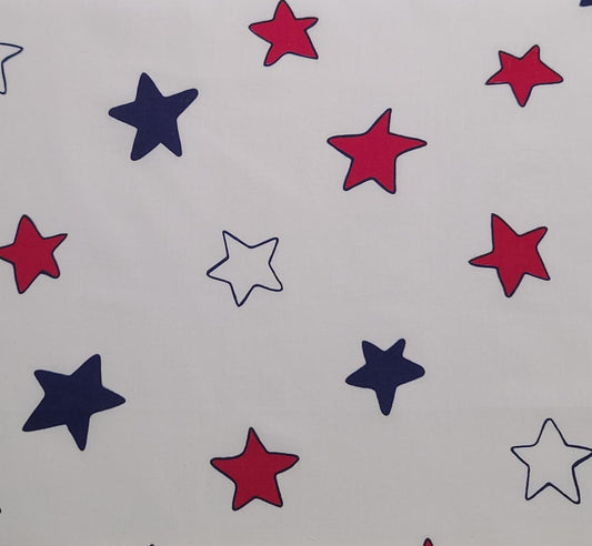 EOB - Weilwood Industries - White Fabric / Large Red, Blue Star Print