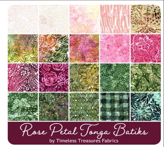 Timeless Treasures Tonga Treats Batik Fabric Strip Set - Rose Petal