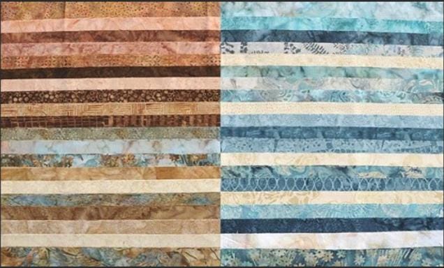 Hoffman California International Fabrics - Bali Pops Batik Strip Set - Blueberry