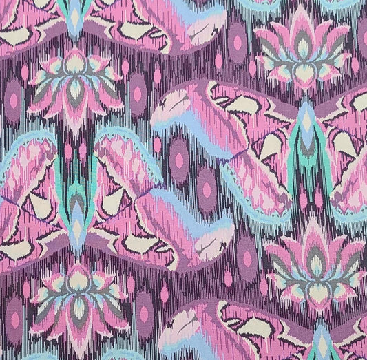 FreeSpirit Presents Eden by Tula Pink PWTP070 Atlas - Purple, Pink, Light Blue, White Patterned Fabric