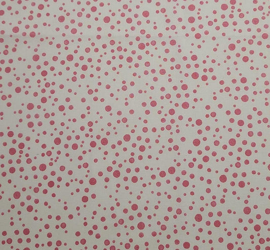 Balloon Dots WHT Loralie Harris for Loralie Designs - White Fabric / Pink Dot Print