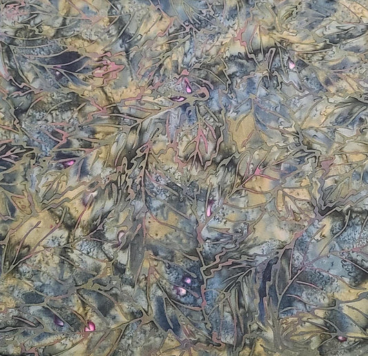 BATIK - Dark Green, Blue, Pink Patterned Fabric