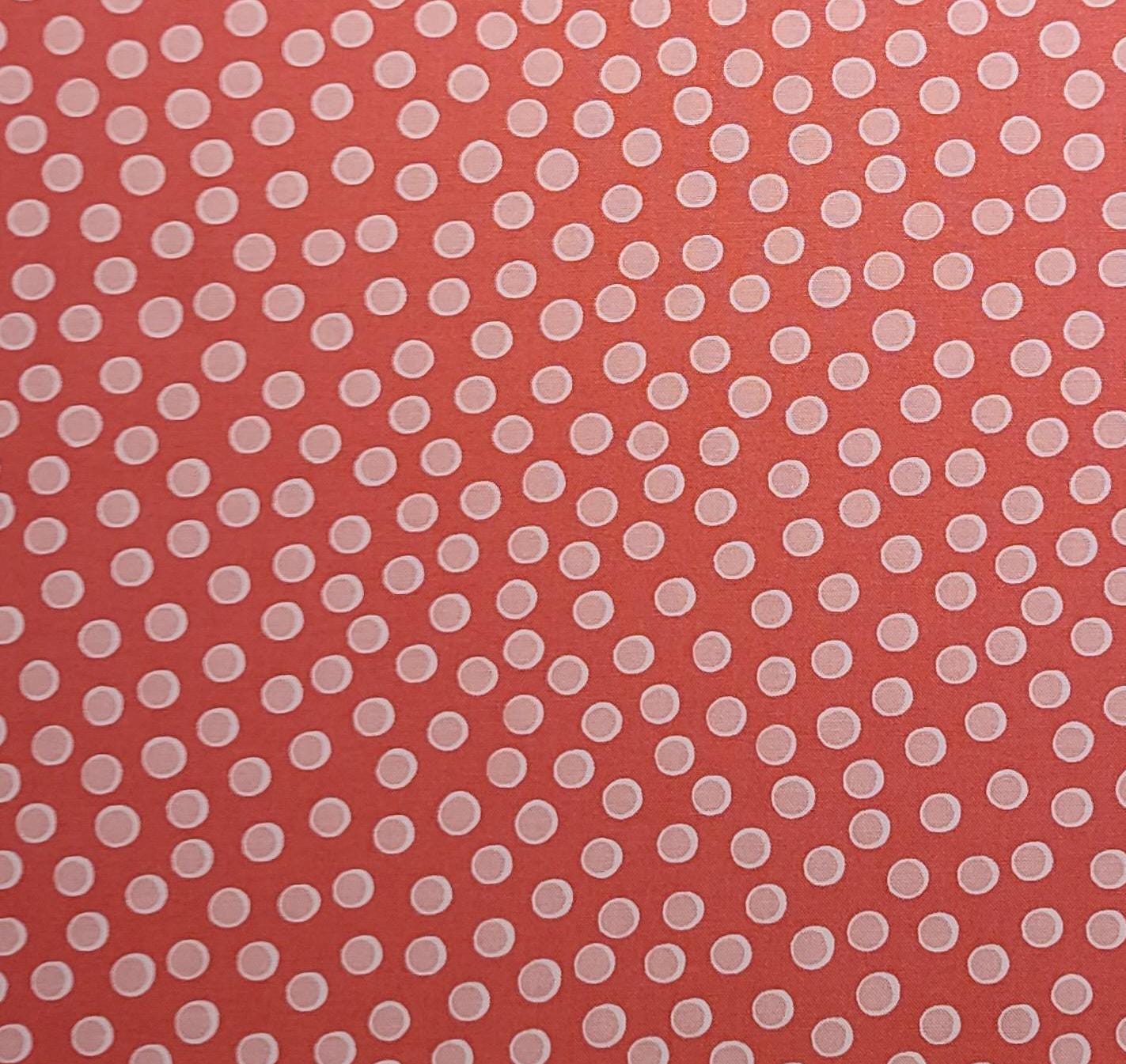 Patt# 6700 Blank Quilting 2012 - Salmon Pink Fabric / Coral, White Dot Print