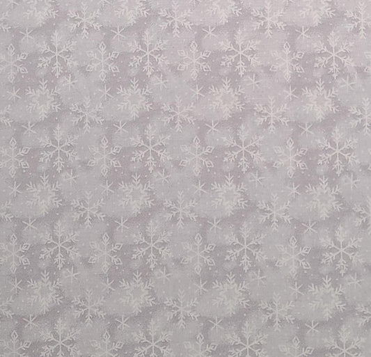 Keepsake Calico JoAnn Fabrics - Gray Tonal Fabric / White Snowflake Print