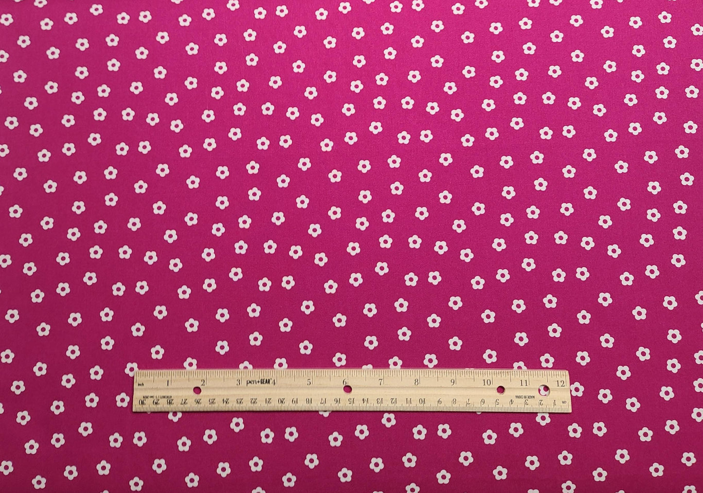 Keepsake Calico JoAnn Fabrics - Raspberry Pink Fabric / White Flower Print