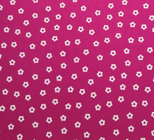 Keepsake Calico JoAnn Fabrics - Raspberry Pink Fabric / White Flower Print