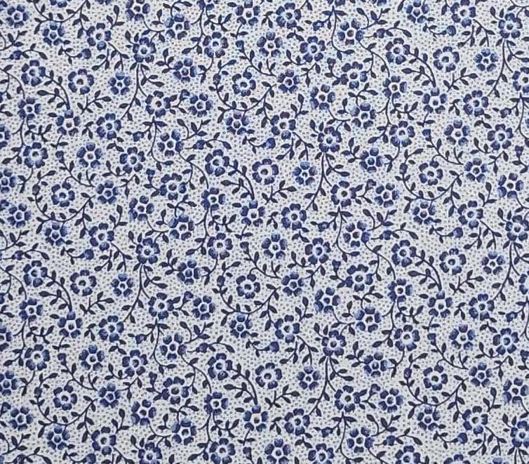 Colorshop by VIP Cranston Print Works - Light Blue Micro Dot Fabric / Blue Flower Print