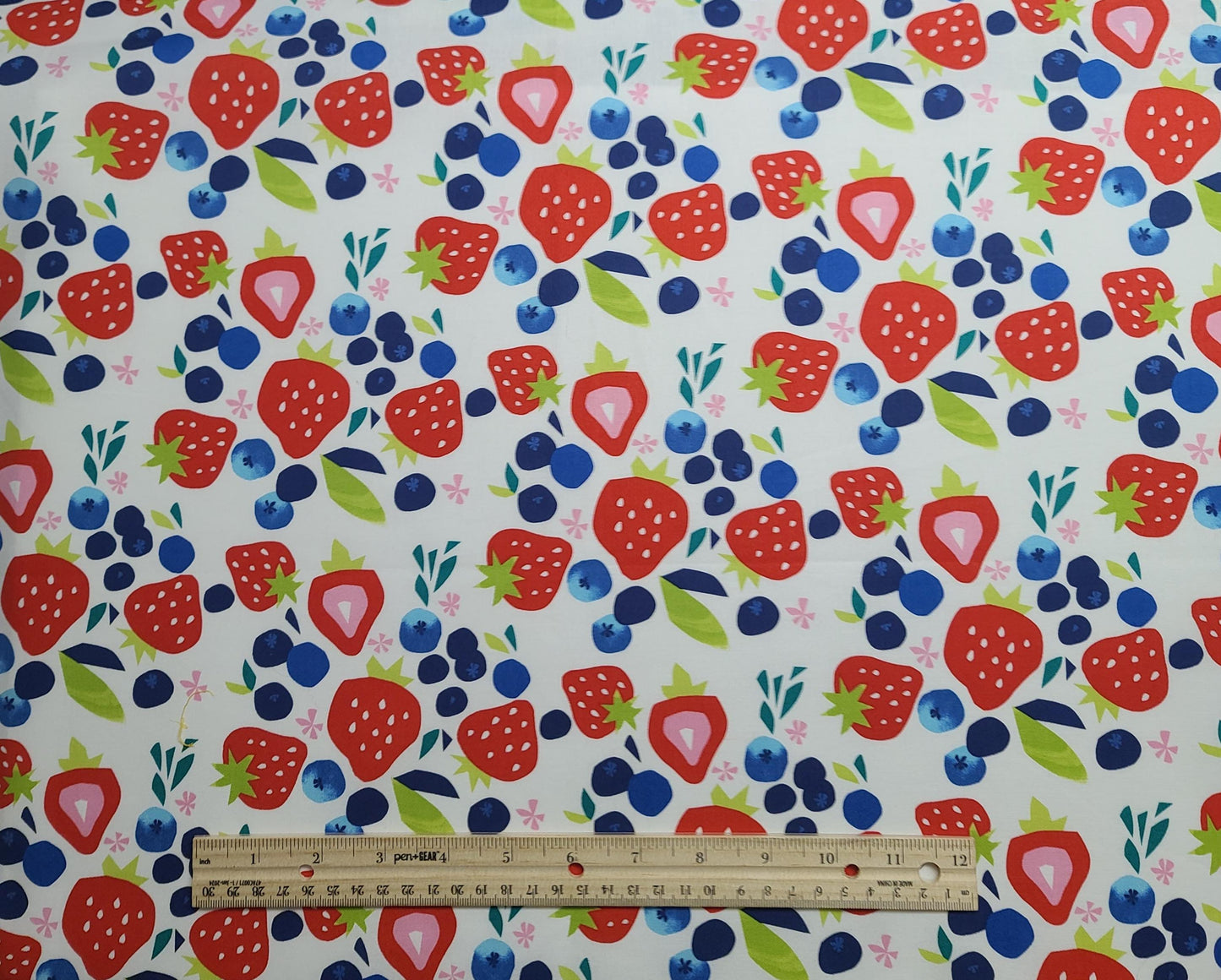 Koko Lee JoAnn Fabrics - White Fabric / Strawberry, Blueberry Print