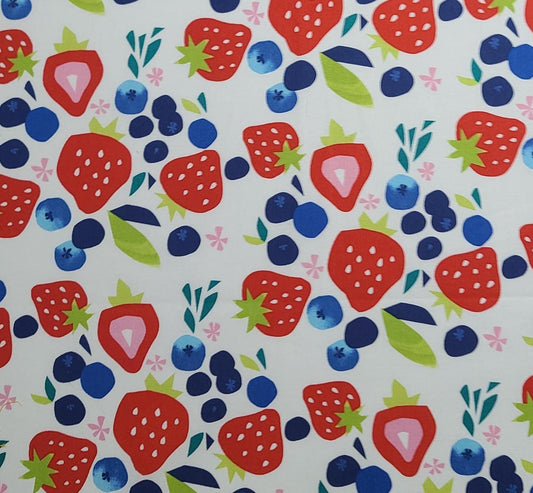 Koko Lee JoAnn Fabrics - White Fabric / Strawberry, Blueberry Print