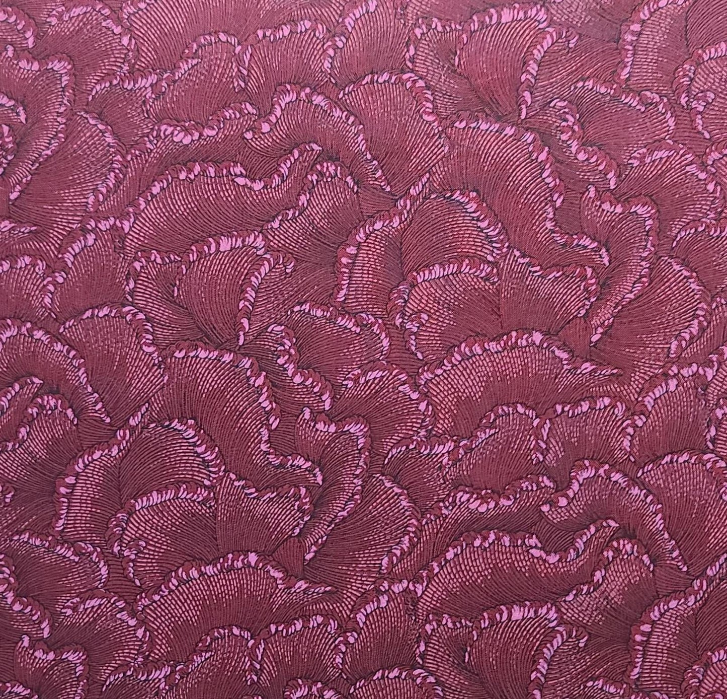 Discovery 1492 A Commemorative Design by Jinny Beyer for RJR Fashion Fabrics - Dark Red Tonal Fabric / Black and Pink Print