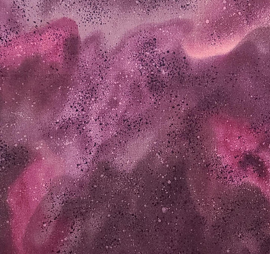 Naturescapes by Jennifer Sampou for P&B Textiles - Batik Fabric / Plum, Magenta, Purple, Black Print