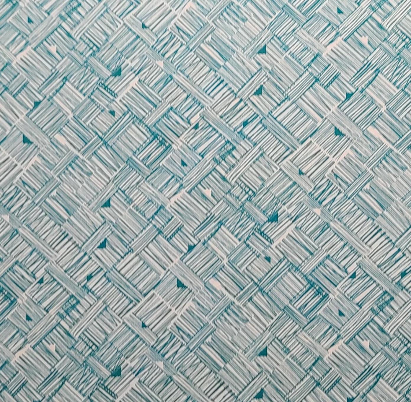 EOB - Star Landing by Jenean Morrison for Free Spirit Westminster Fibers #PMJM 106 Crosshatch - White Fabric / Teal Crosshatch Pattern