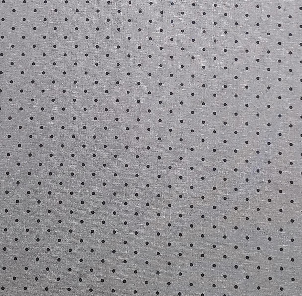 Dark Mushroom Colored Fabric / Brown Polka Dot Print - Selvage to Selvage Print