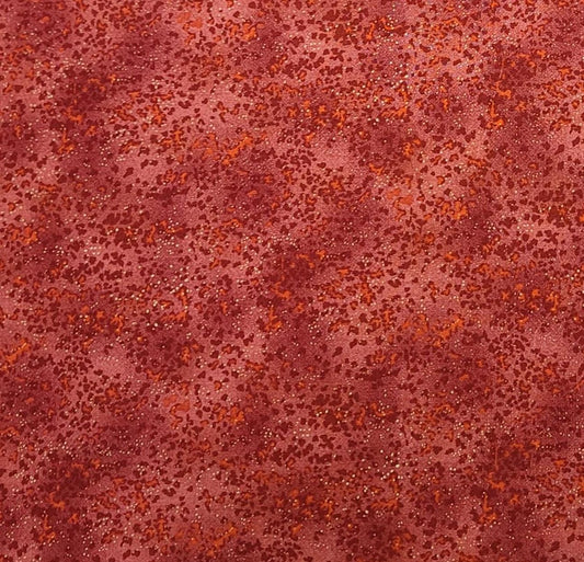 Quilters Only Springs Industries - Light Red, Dark Red, Coral Blender Fabric / Gold Speckles