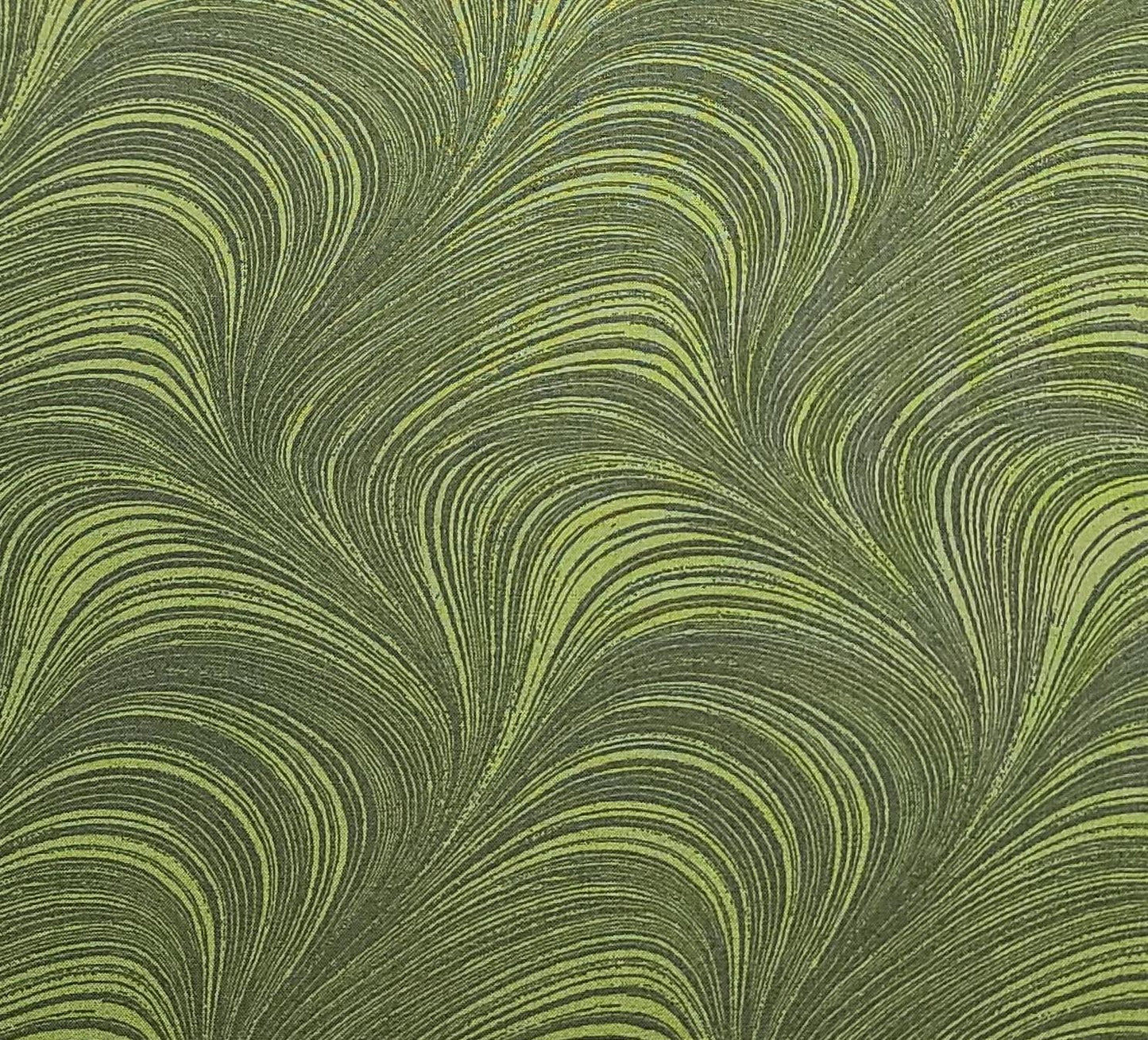 Wave Texture by Jackie Robinson of Animas Quilts for Benartex LLC Style #2966 - Green, Dark Green Wave Pattern Fabric