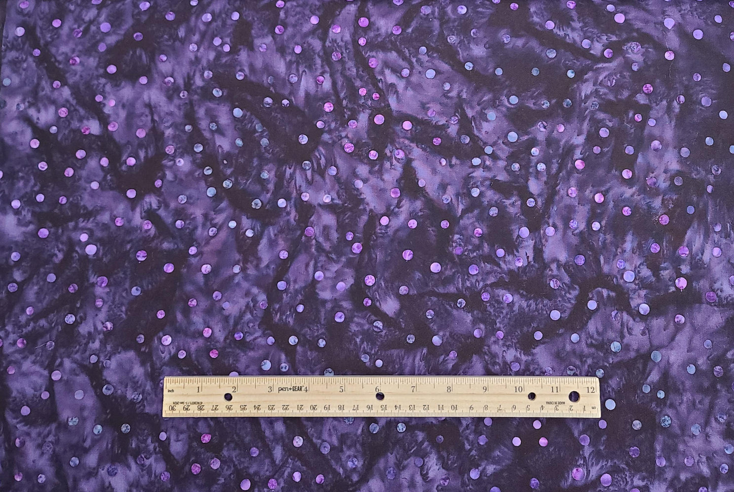 BATIK - Black Plum / Grape Dot Patterned Fabric