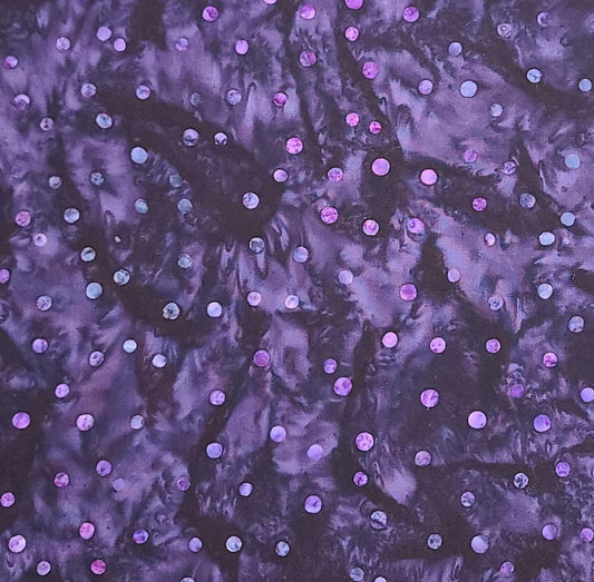 BATIK - Black Plum / Grape Dot Patterned Fabric