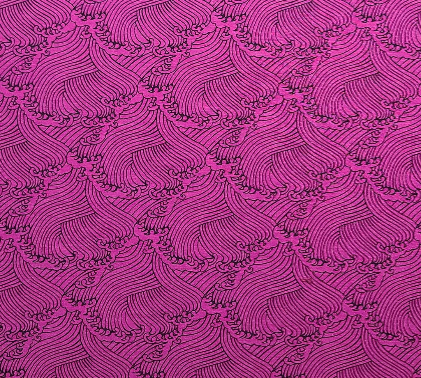 EOB - Jinny Beyer for Mr RJR Fashion Fabrics / Bright Magenta Fabric / Black Pattern