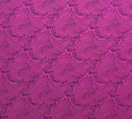 EOB - Jinny Beyer for Mr RJR Fashion Fabrics / Bright Magenta Fabric / Black Pattern