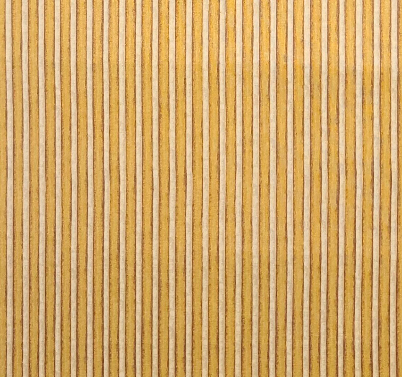 Christmas in Bloom by Clothworks - Gold, Yellow and Brown Vertical Stripe (Parallel to Selvage) Fabric