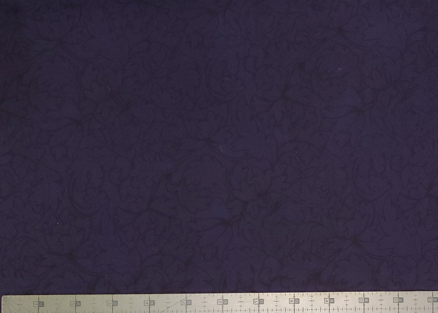 Dark Blue-Violet Fabric / Black Floral Print