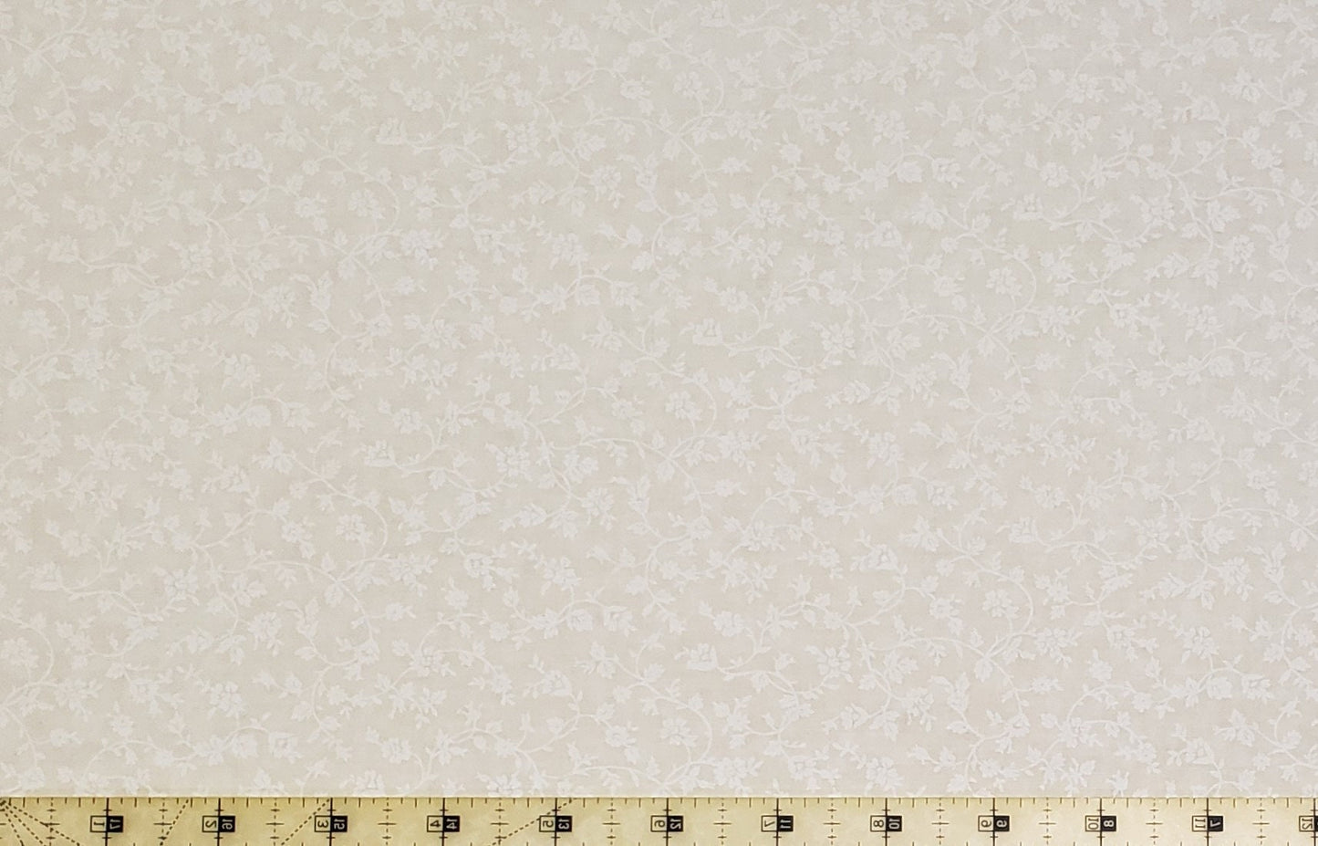 Light Cream Fabric / White Flowers