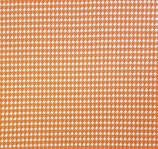 Orange and White Herringbone Print Fabric