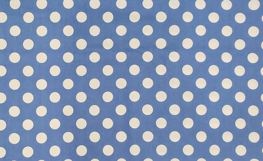 Medium Blue Fabric - White Dots