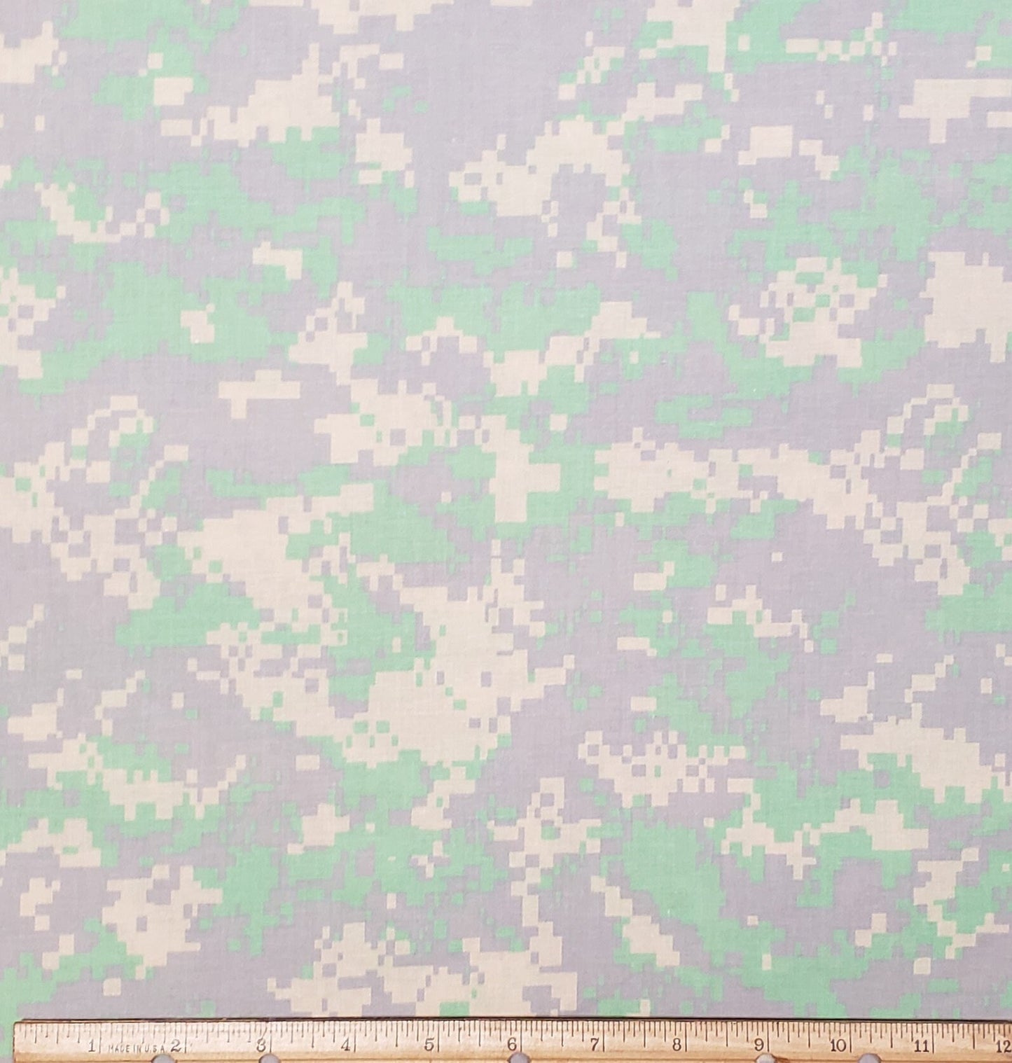 Camo Style Fabric - Cream / Peach / Green / Gray