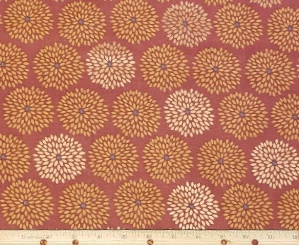 Emma & Mila by Camelot Collection - Flower Burst - Marsala Metallic Copper / Medium Brown Fabric / Gold and Gold Foil Print / Gray Accents