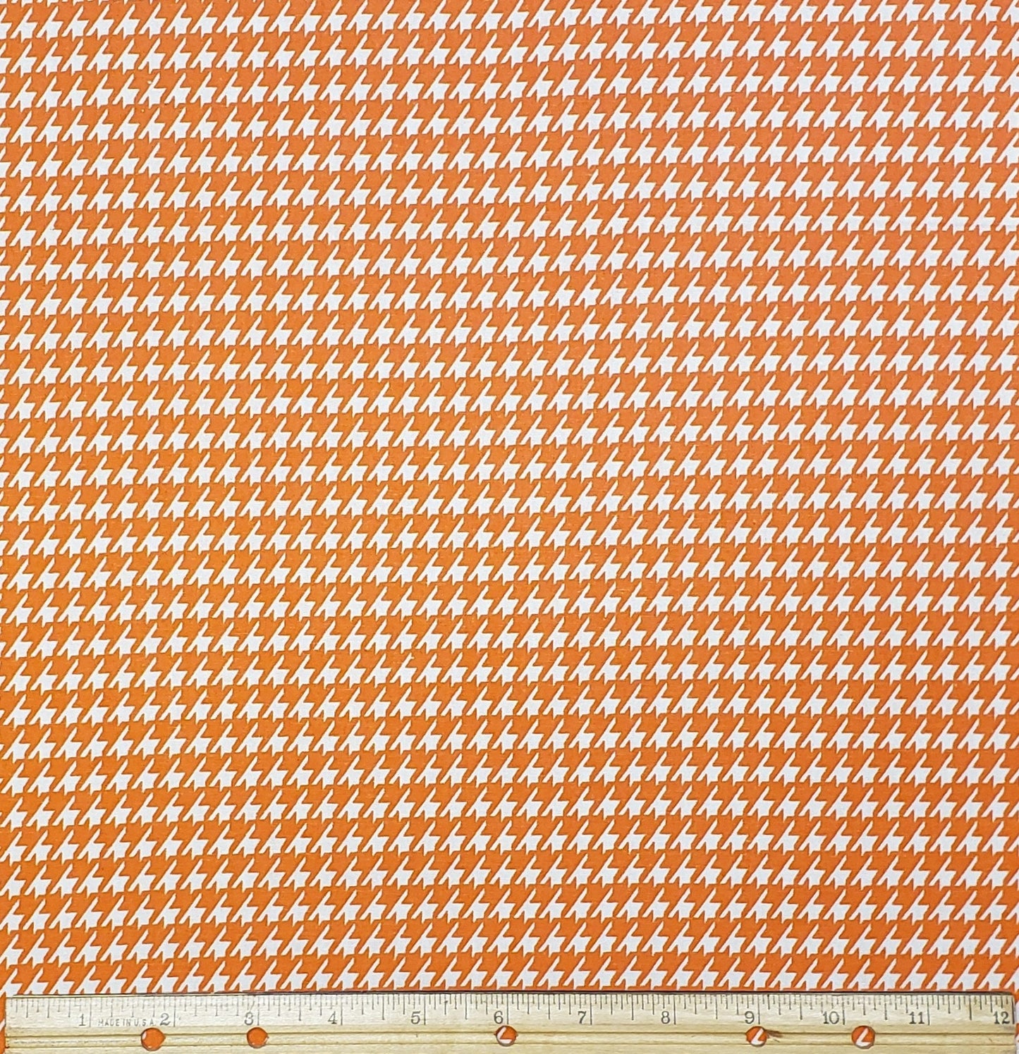 Herringbone Fabric - Orange / White