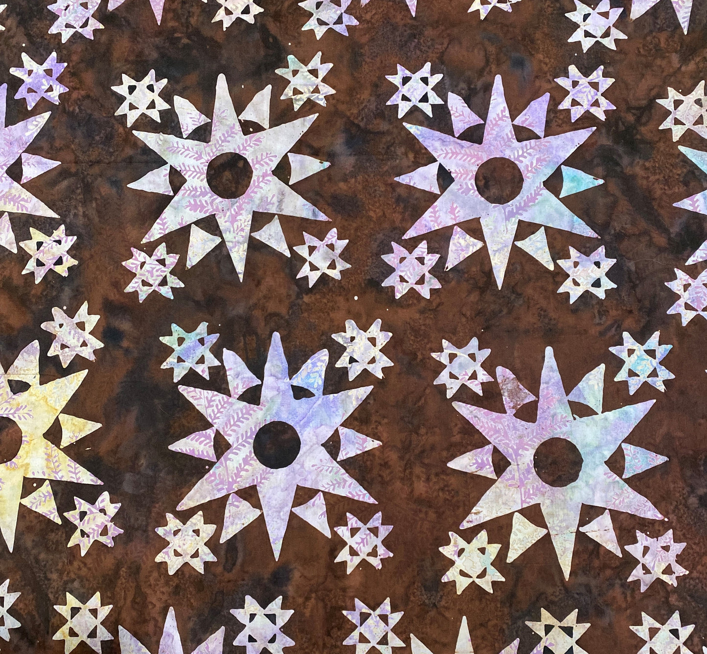 BATIK - Dark Brown / Stars in White, Pink and Lavender