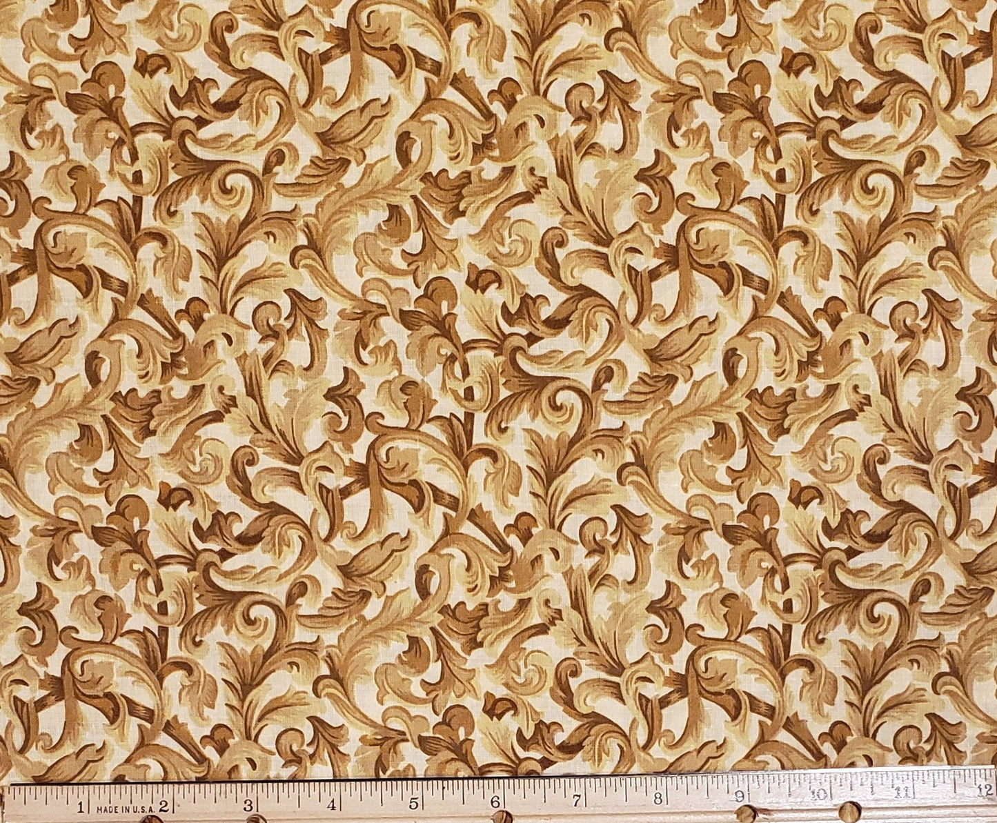 Fabric - Shades of Gold in a Brushstroke Swirled Pattern