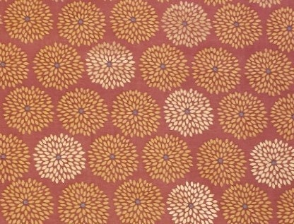 Emma & Mila by Camelot Collection - Flower Burst - Marsala Metallic Copper / Medium Brown Fabric / Gold and Gold Foil Print / Gray Accents