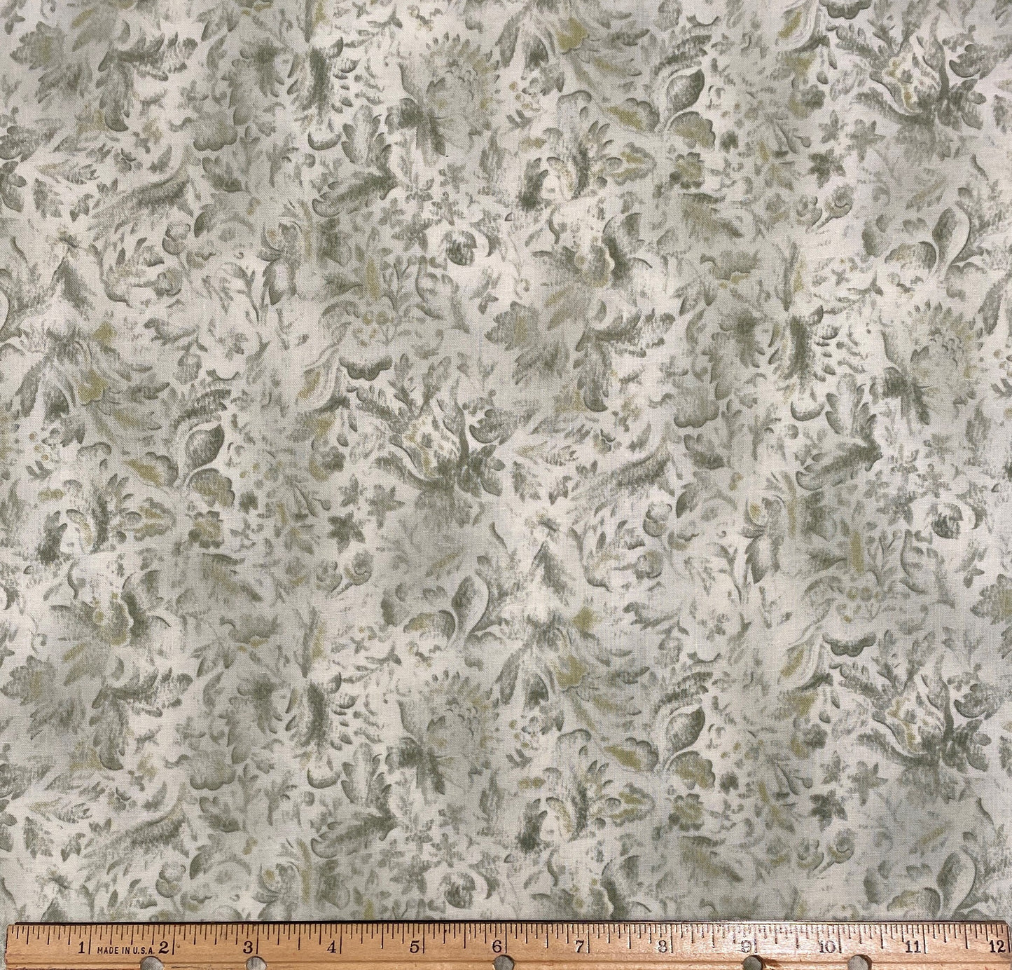 Kings Road - Cream Fabric / Floral Pattern in Soft Sage Greens