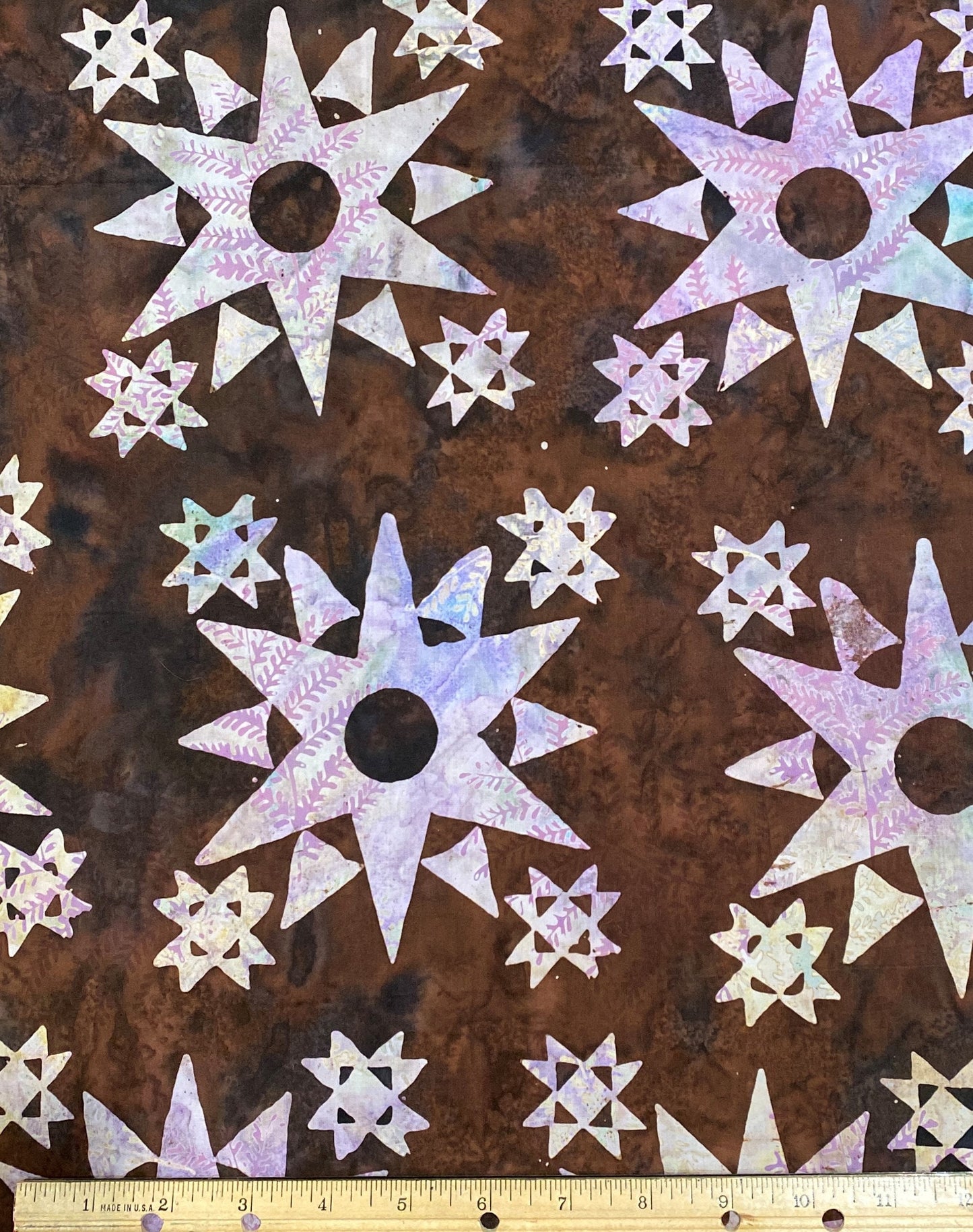 BATIK - Dark Brown / Stars in White, Pink and Lavender