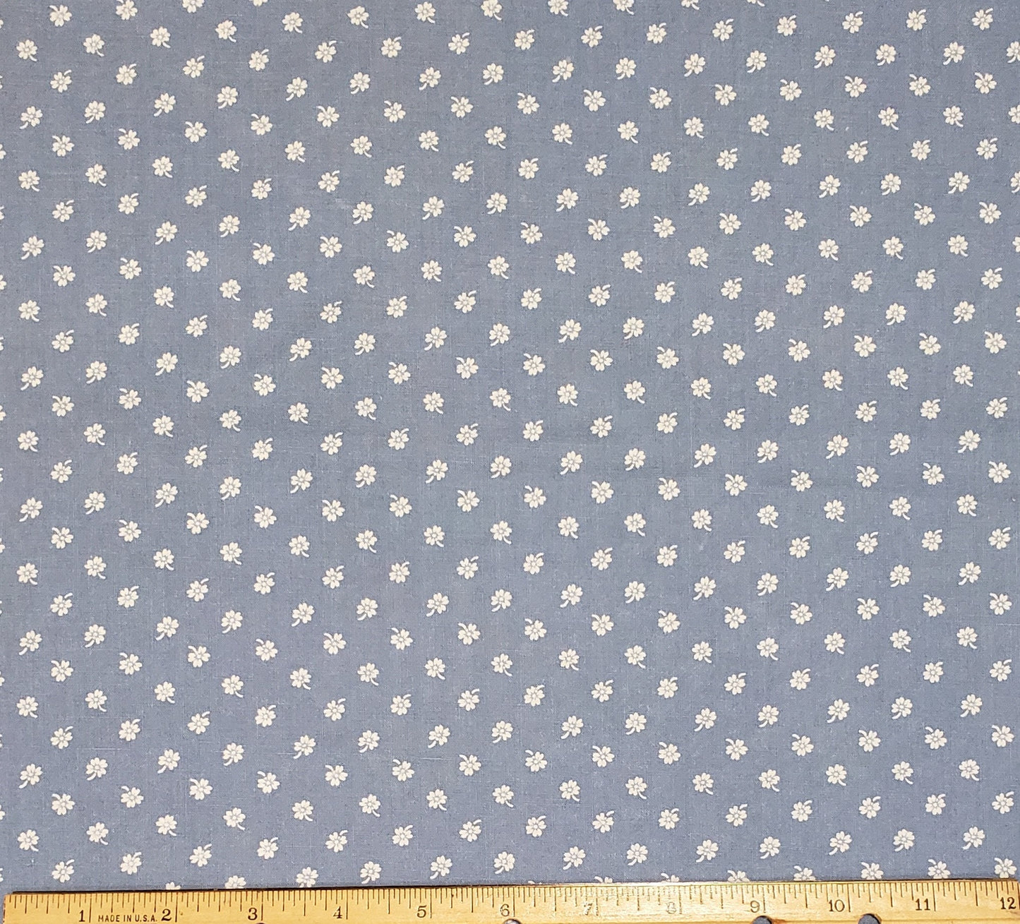 Light Country Blue Fabric / Small White Flowers