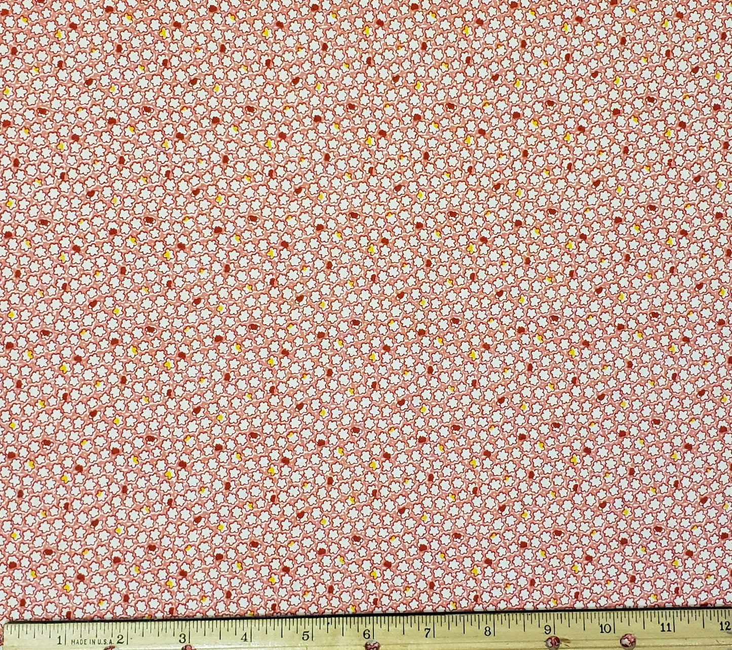 Pink Fabric / White, Yellow and Red Flower Pattern