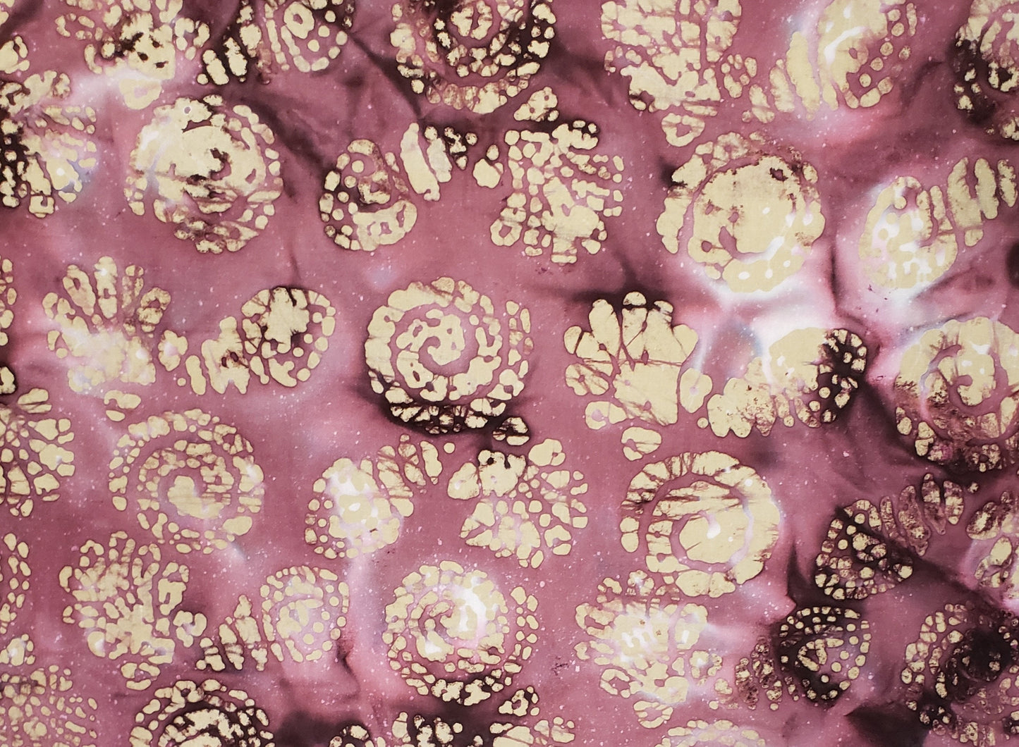 BATIK - Purple / Golden Tan / White Pattern Fabric