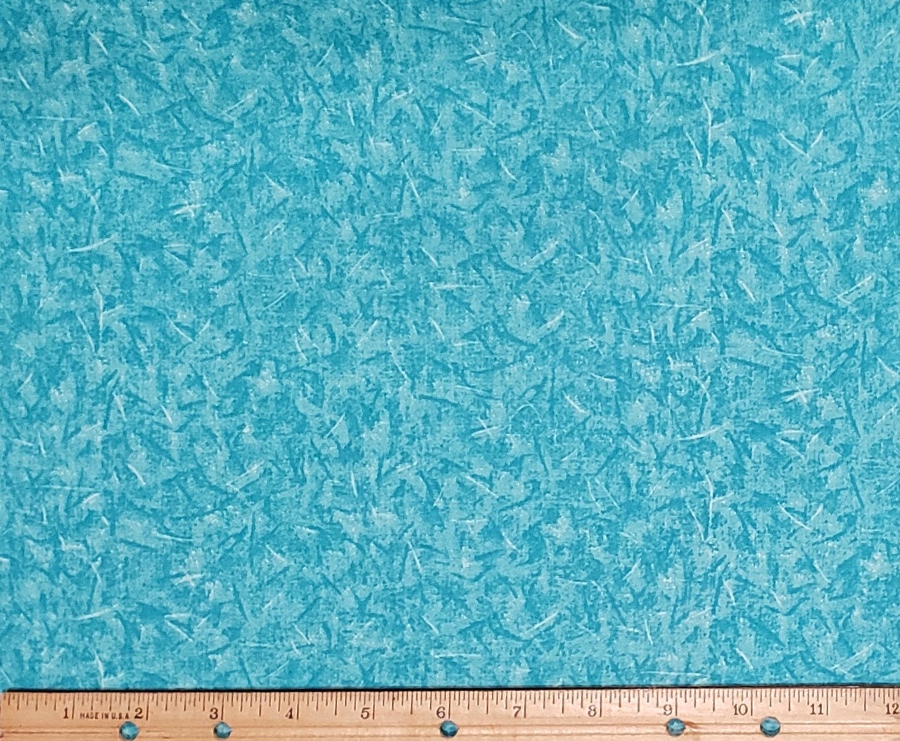 Dark Aqua Pattern Fabric - Selvage to Selvage Print